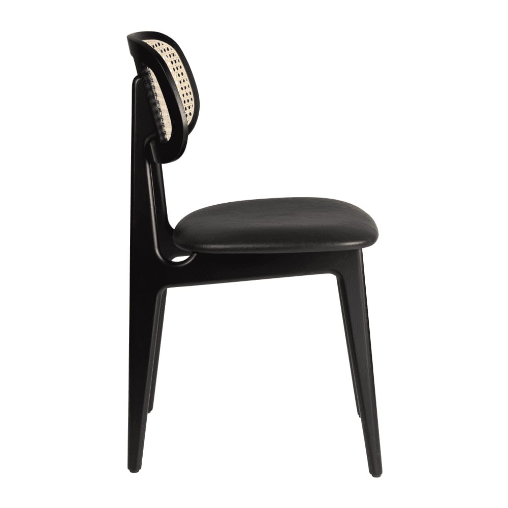 Relish Black Rattan Upholstered Side Chair