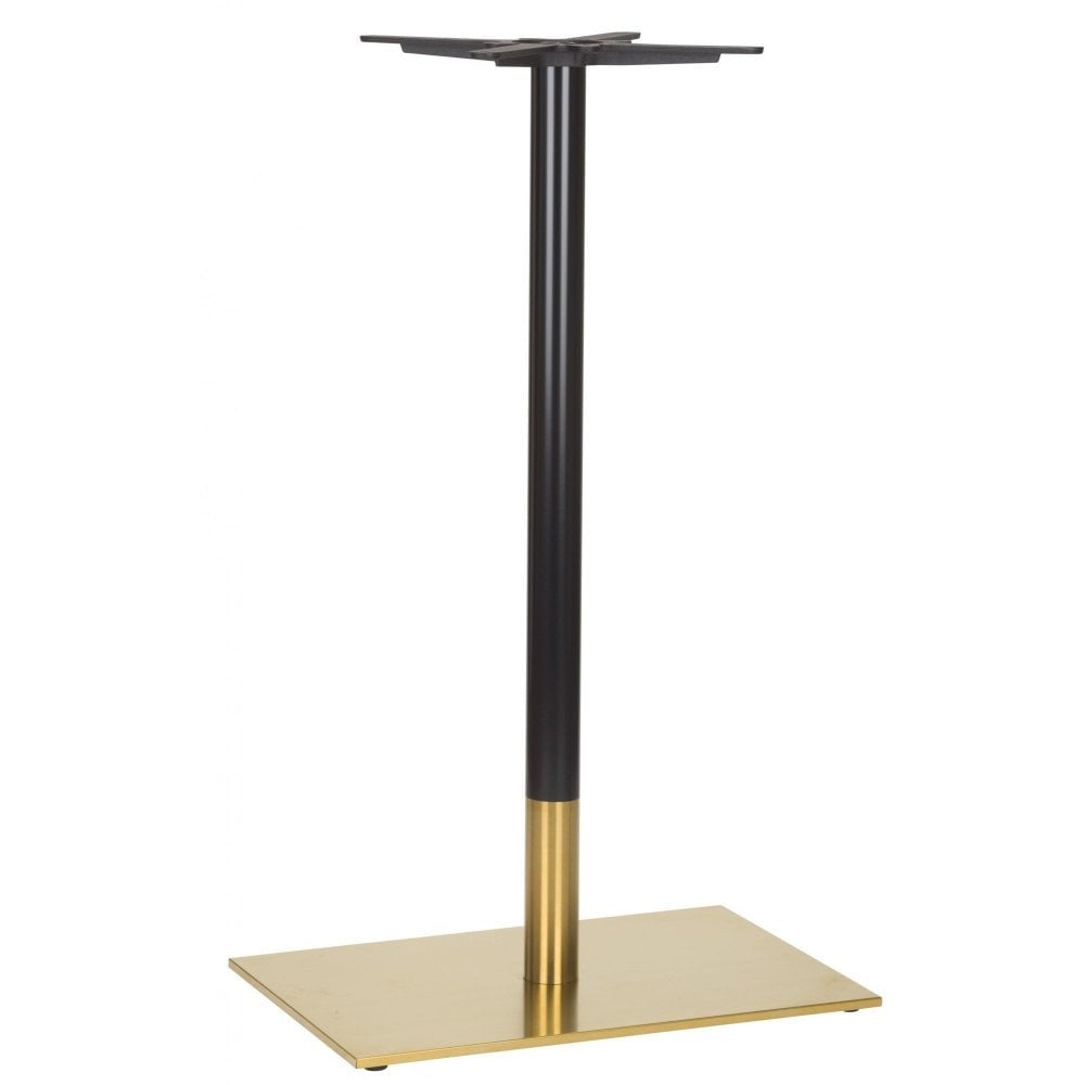 Aristotle Vintage Brass Table Base - Rectangle Single Pedestal