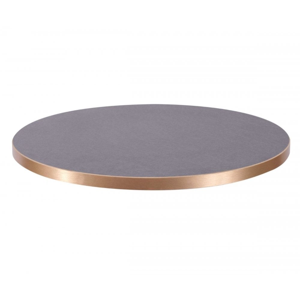 Cupria Slate Vintage Brass Edge Laminate Restaurant Table Top - 25mm