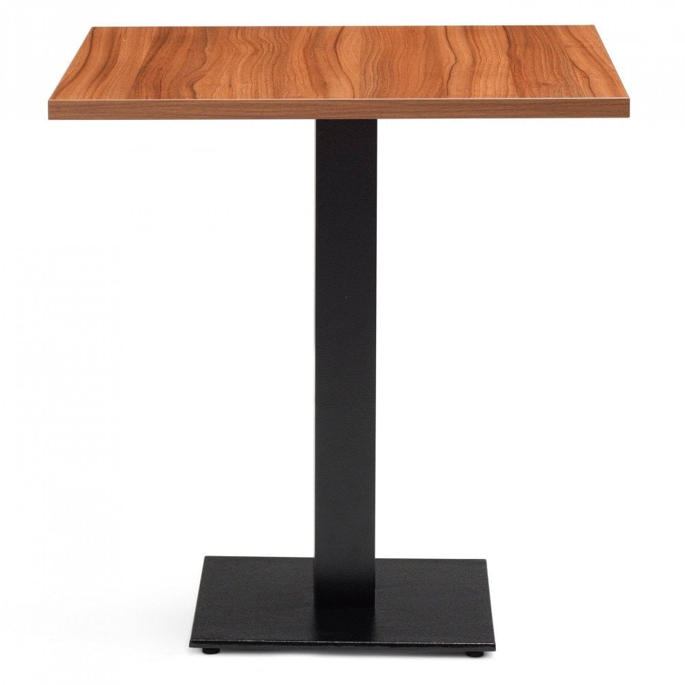 Bertone Metal Base Pedestal Square Table with Wood Top 700x700mm
