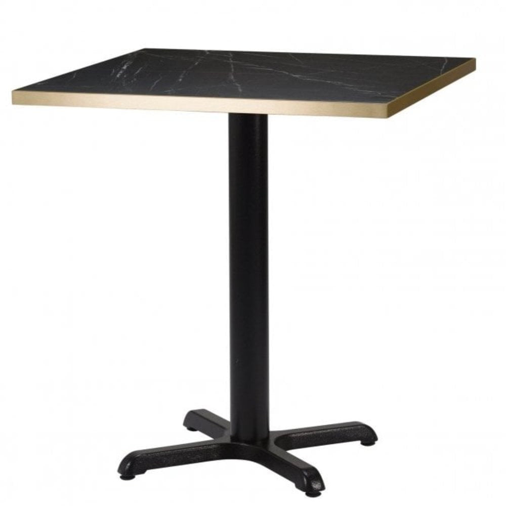 Bosa Metal Base Pedestal Square Table with Wood Top 700x700mm