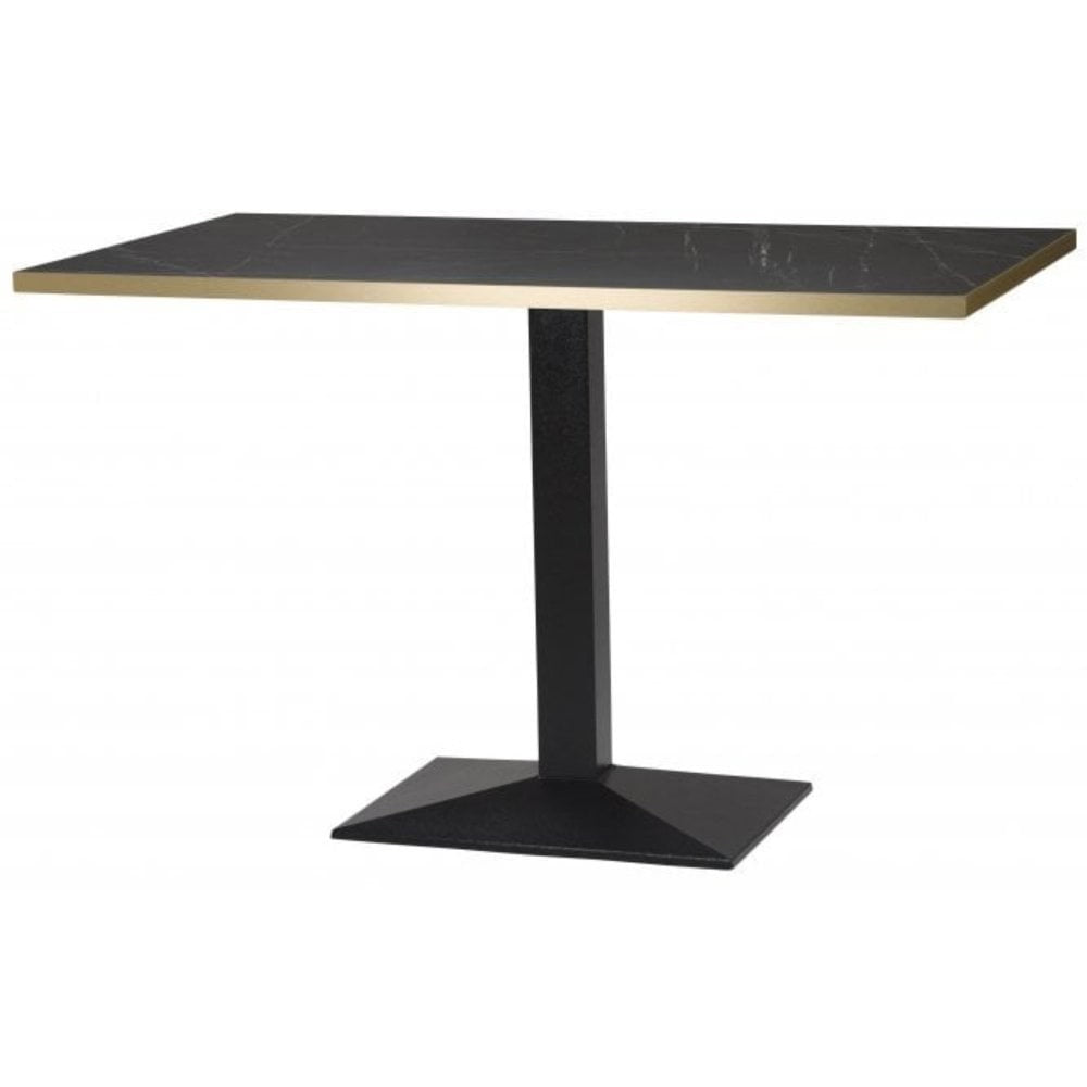 Amalfi Metal Base Pedestal Rectangle Table with Wood Top 1200x700mm