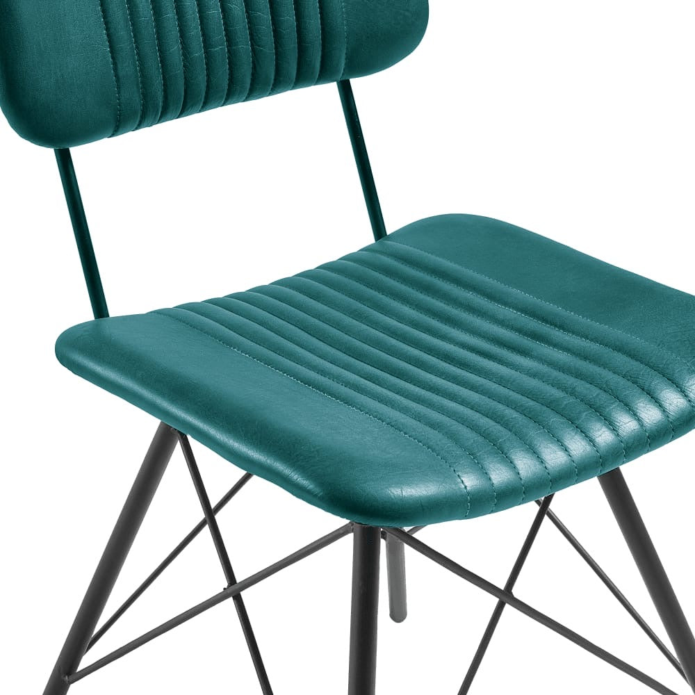 Duke Industrial Leather Side Chair