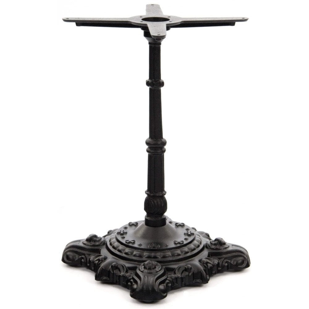 Hereford Ornate Bistro Black Cast Iron Table Base - Powdercoated