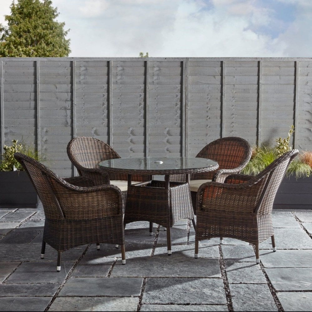 Clova Brown Rattan Outdoor Armchair