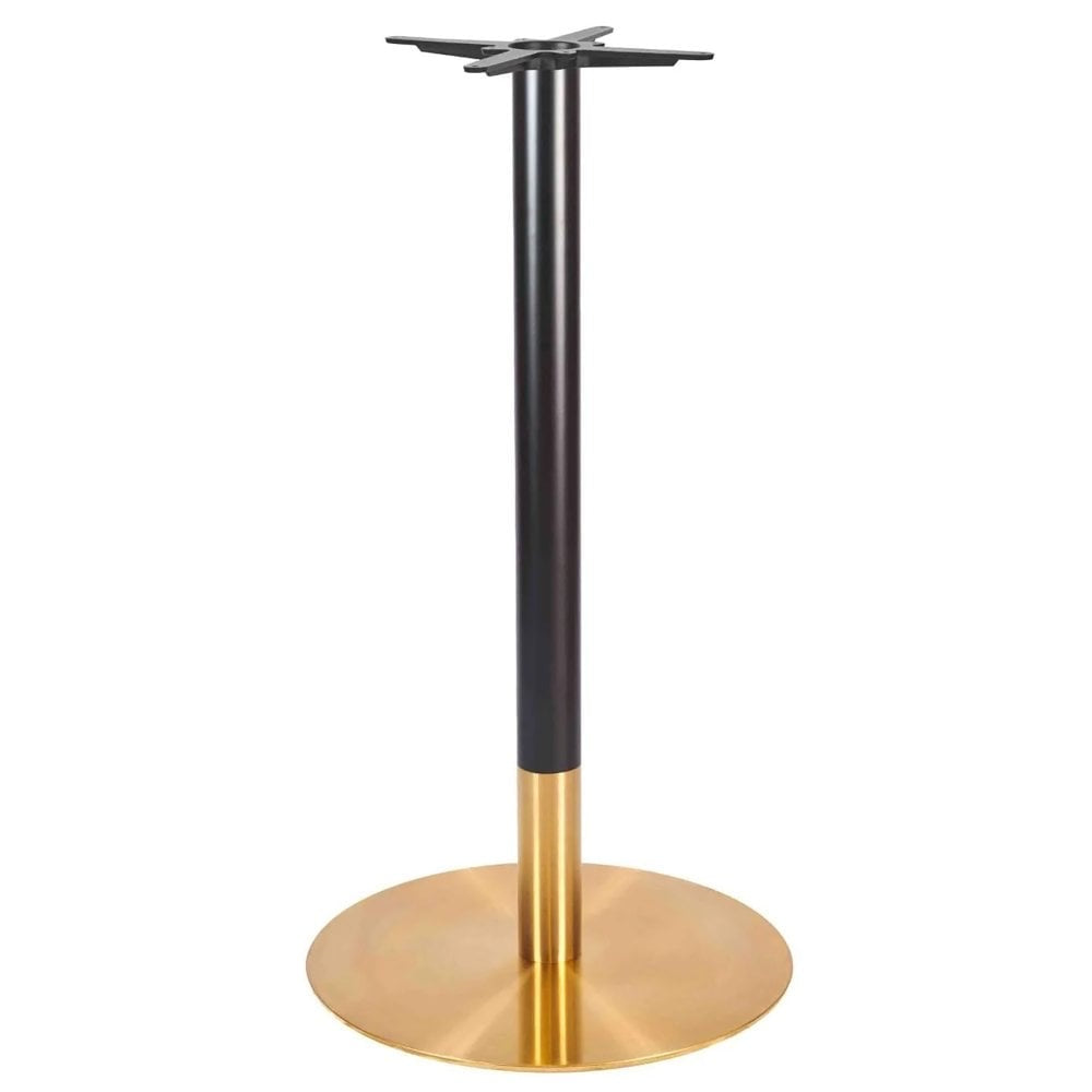 Zeus Round Brass Black Table Base - Large