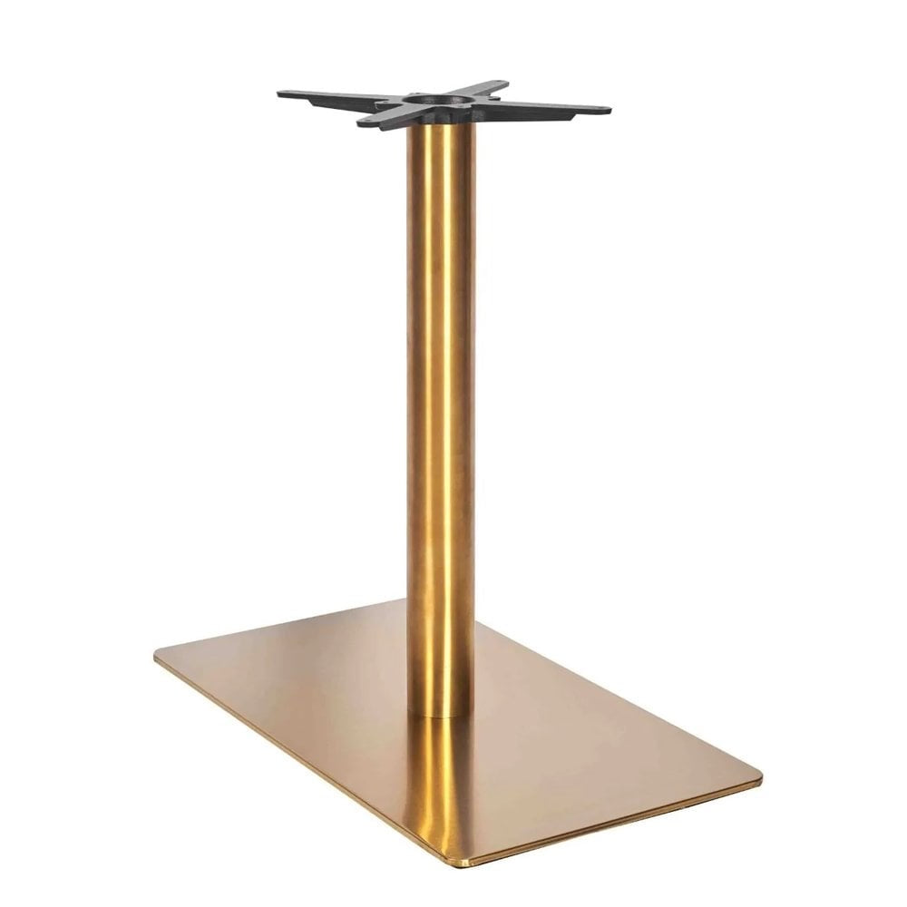 Zeus Brass Table Base - Rectangle Single Pedestal