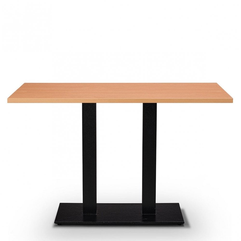 Bertone Metal Base Pedestal Rectangle Table with Wood Top 1200x700mm