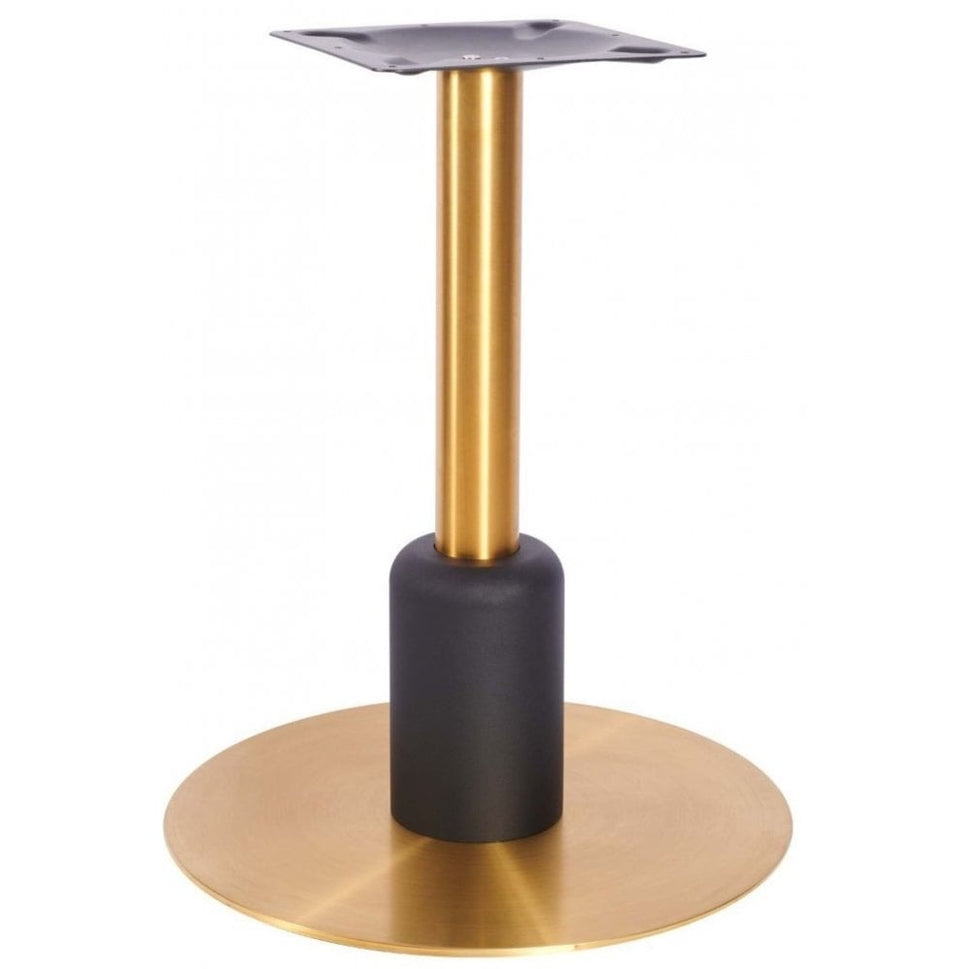 Titan S Round Brass Black Table Base - Large