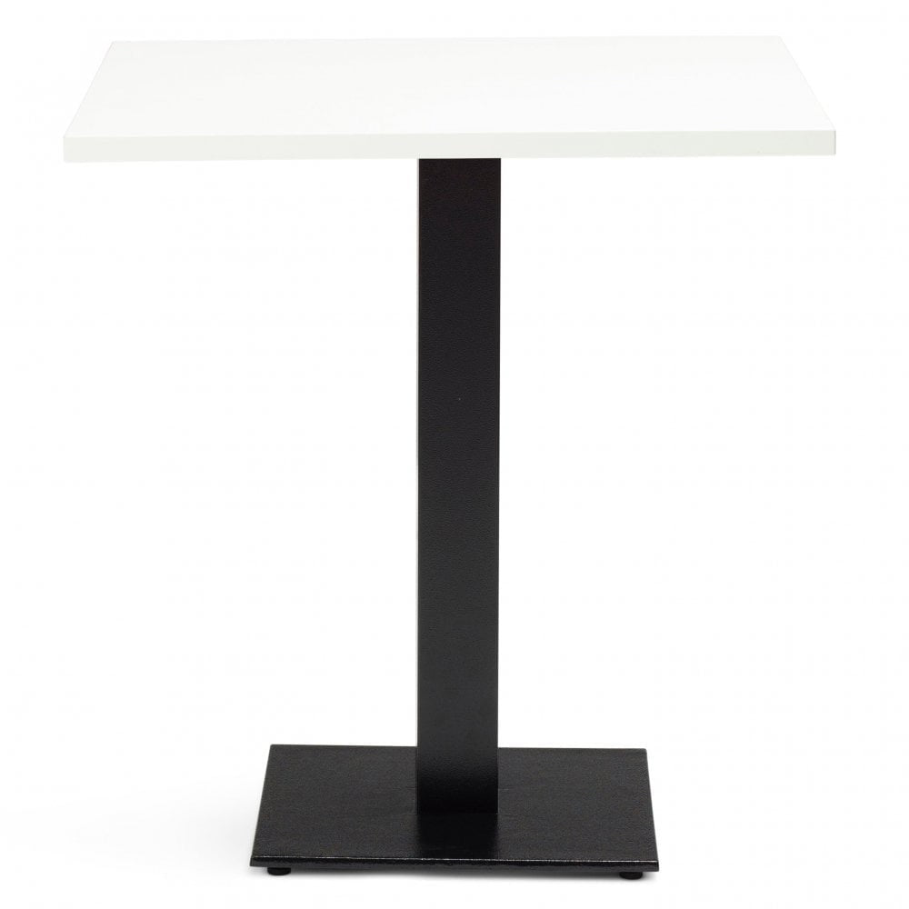 Bertone Metal Base Pedestal Square Table with Wood Top 600x600mm