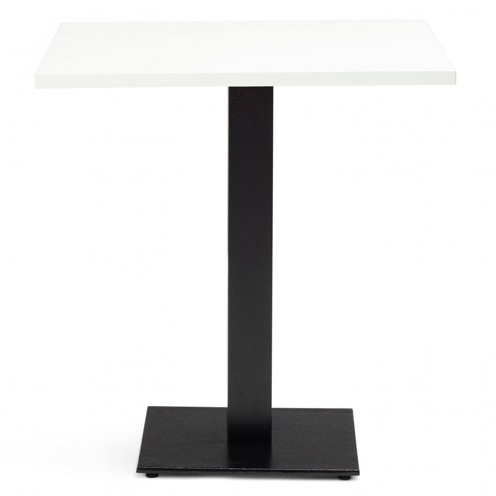 Bertone Metal Base Pedestal Square Table with Wood Top 600x600mm