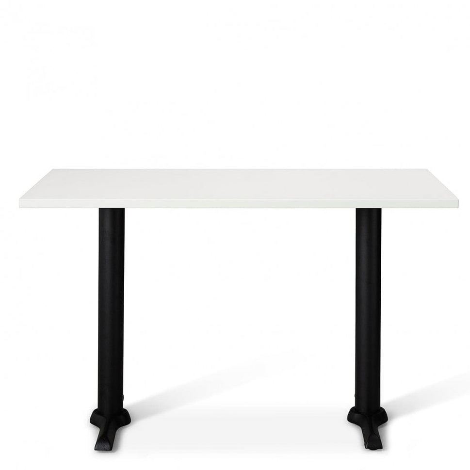 Zonda Metal Base Pedestal Rectangle Table with Wood Top 1200x700mm