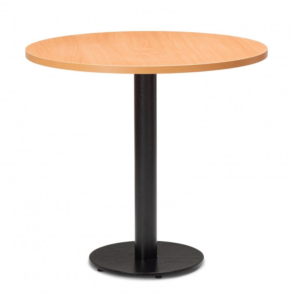 Bertone Metal Base Pedestal Round Table with Wood Top 700mm
