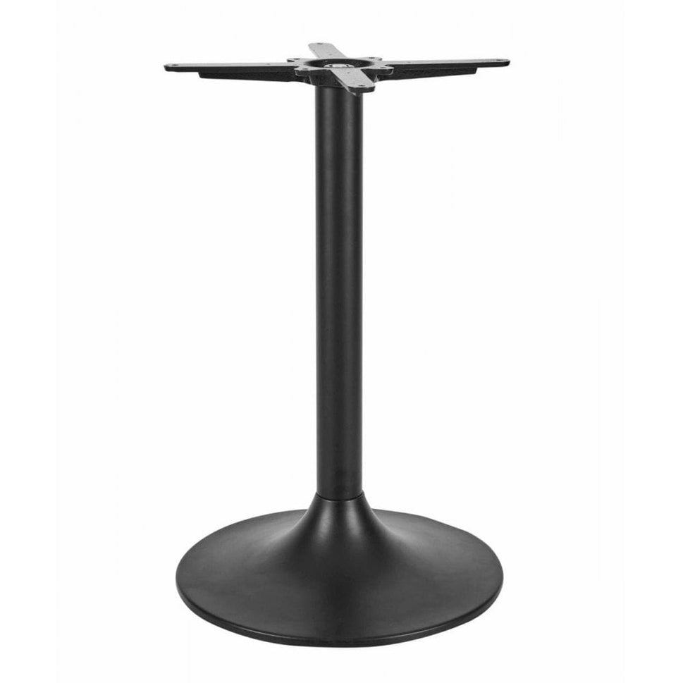 Trumpet Black Medium Round Stainless Steel Table Base