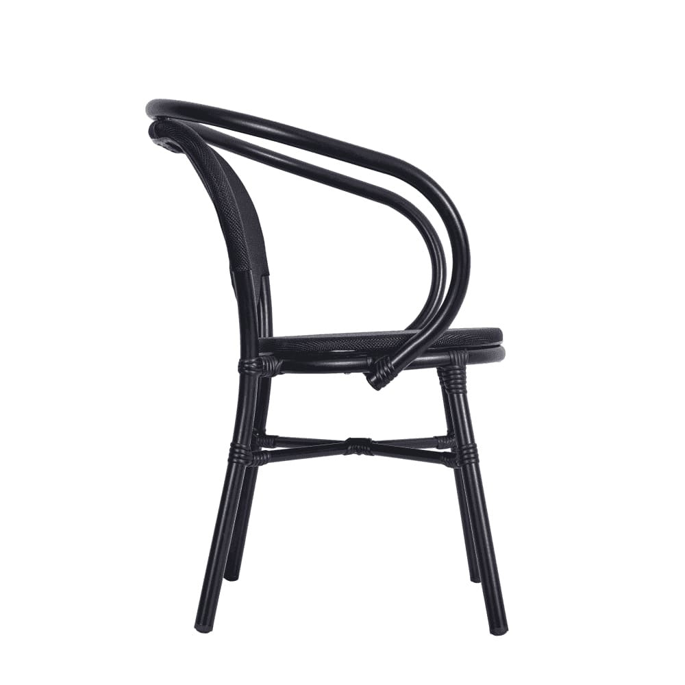 Lyon Black Outdoor Stacking Rattan Armchair