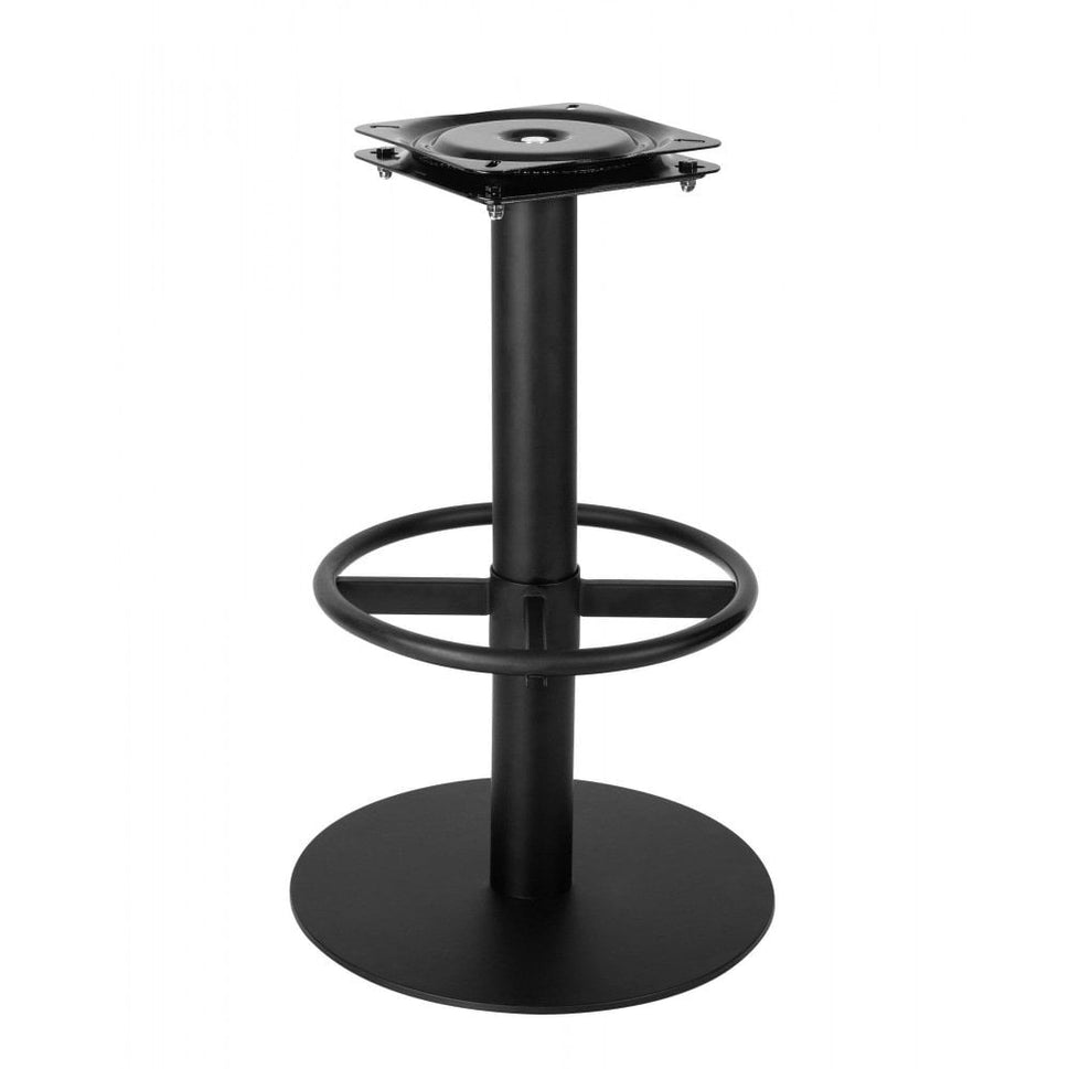 Keele Black Swivel Stool Base with Footrail