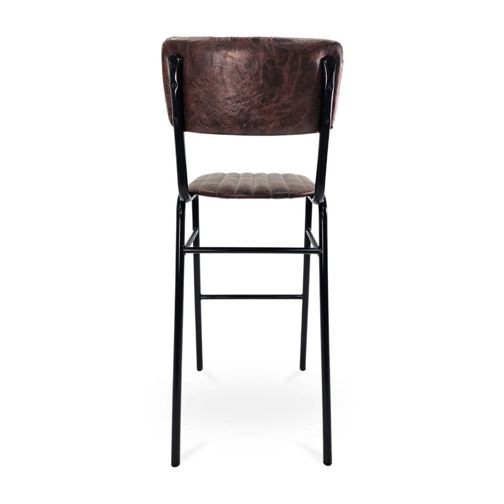 Derby Industrial Bar Stool - Faux Leather