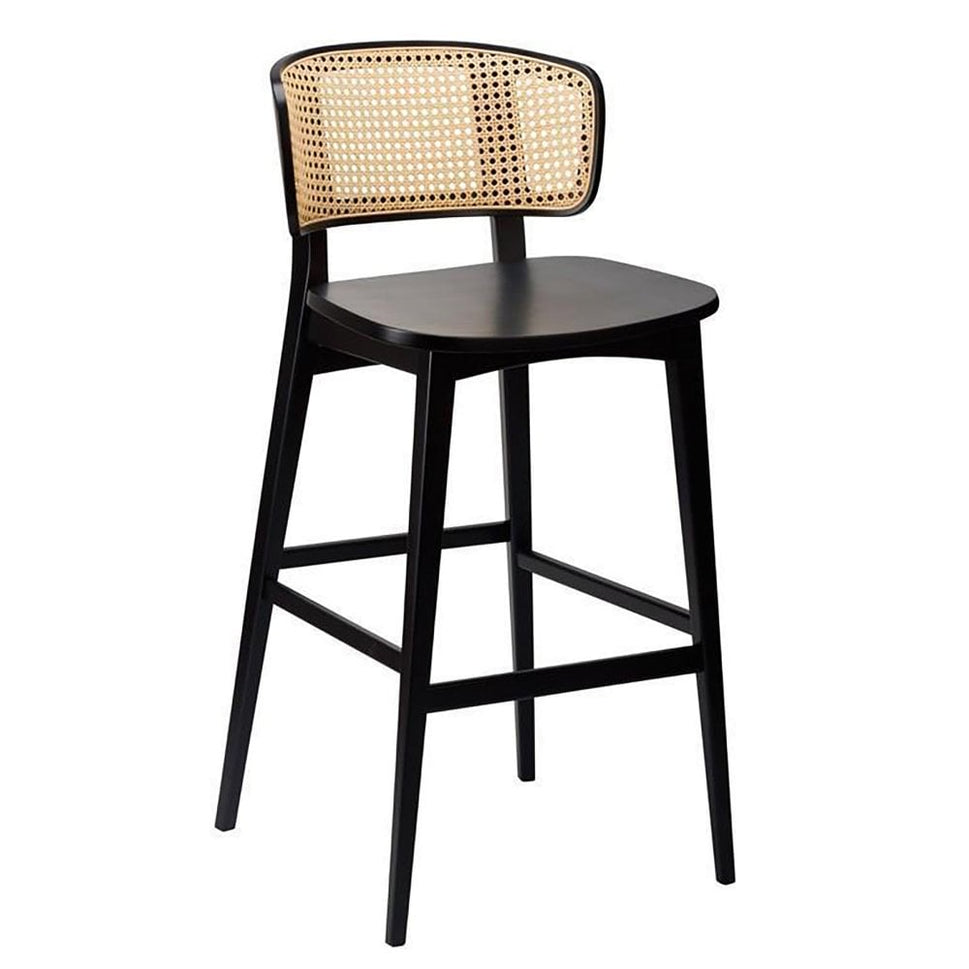 Sophia Black Rattan Effect Bar Stool