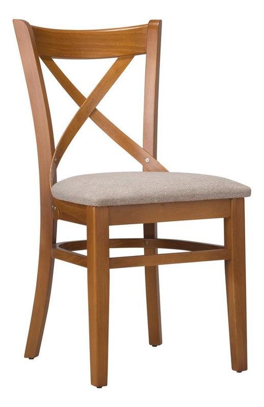 Cross Wooden Upholstered Side Chair