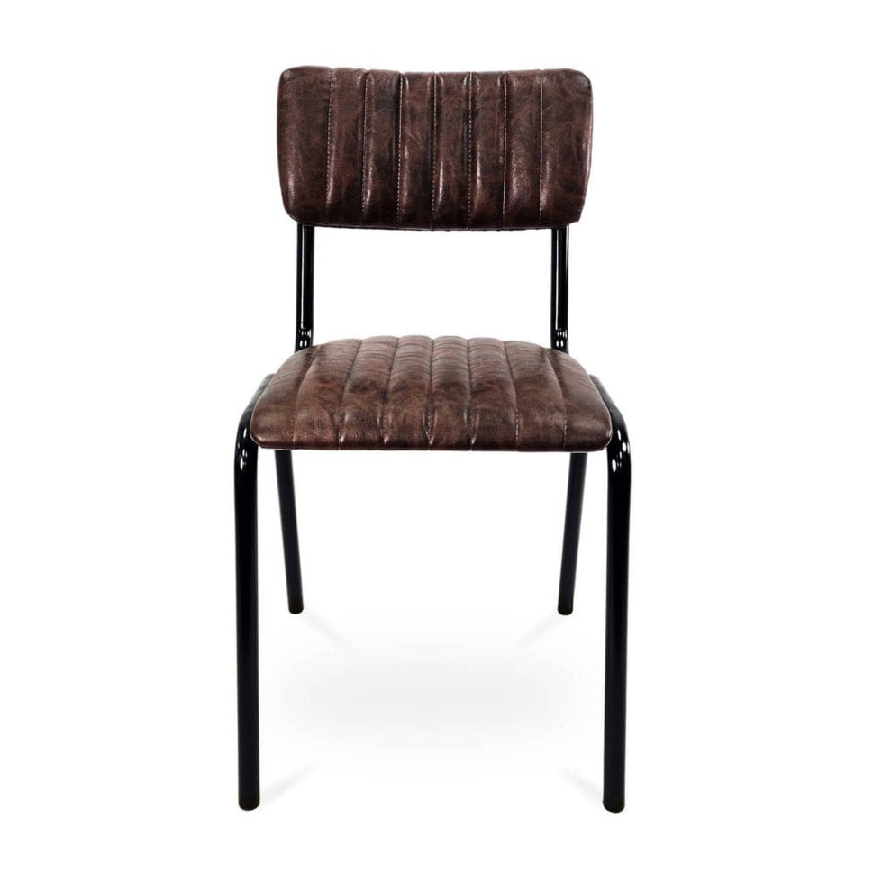 Derby Industrial Side Chair - Faux Leather