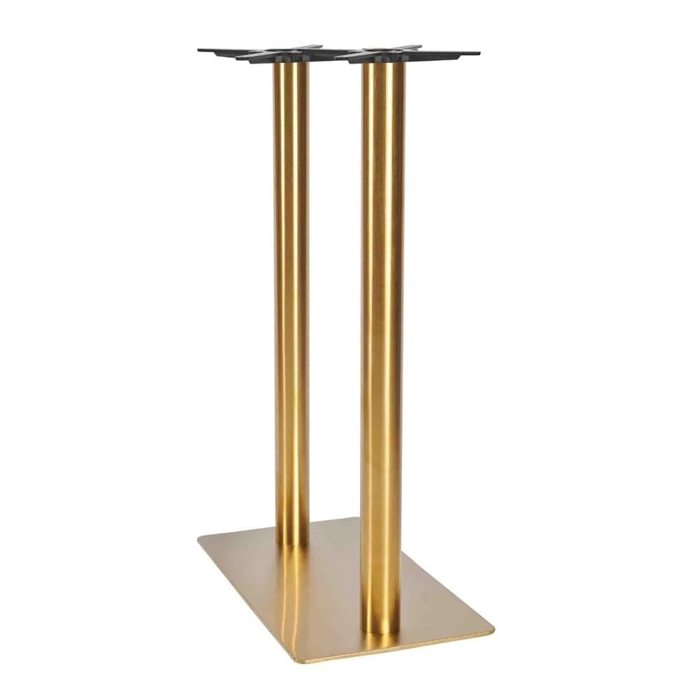 Zeus Brass Table Base - Rectangle Twin Pedestal