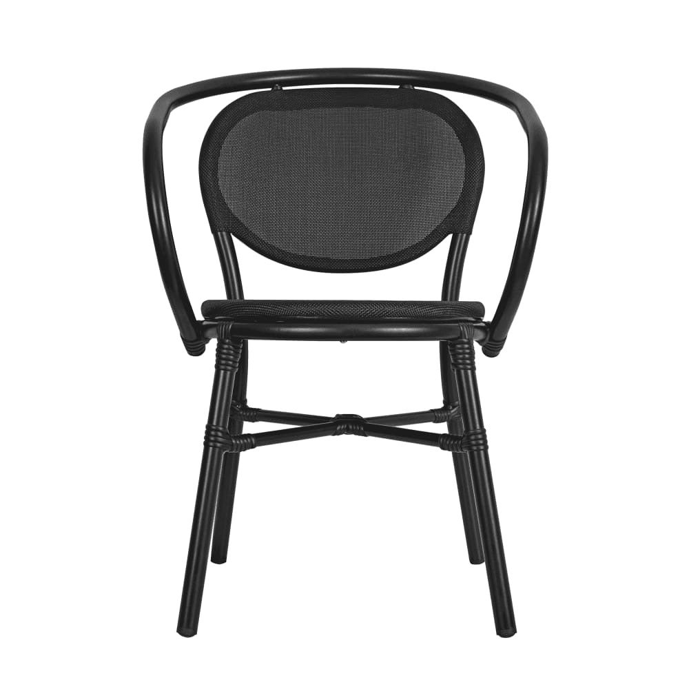 Lyon Black Outdoor Stacking Rattan Armchair
