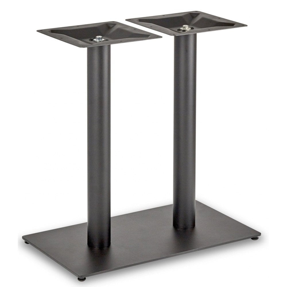 Profile Rectangle Twin Pedestal Cast Iron Table Base - Powdercoated