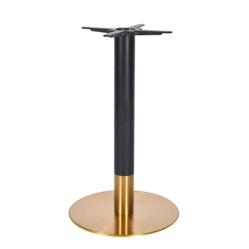 Zeus Round Brass Black Table Base - Small