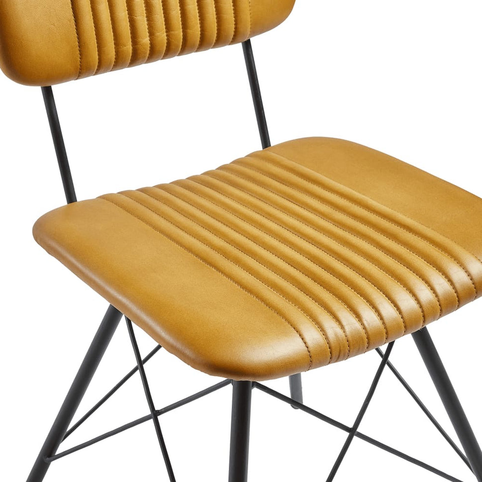Duke Industrial Leather Side Chair