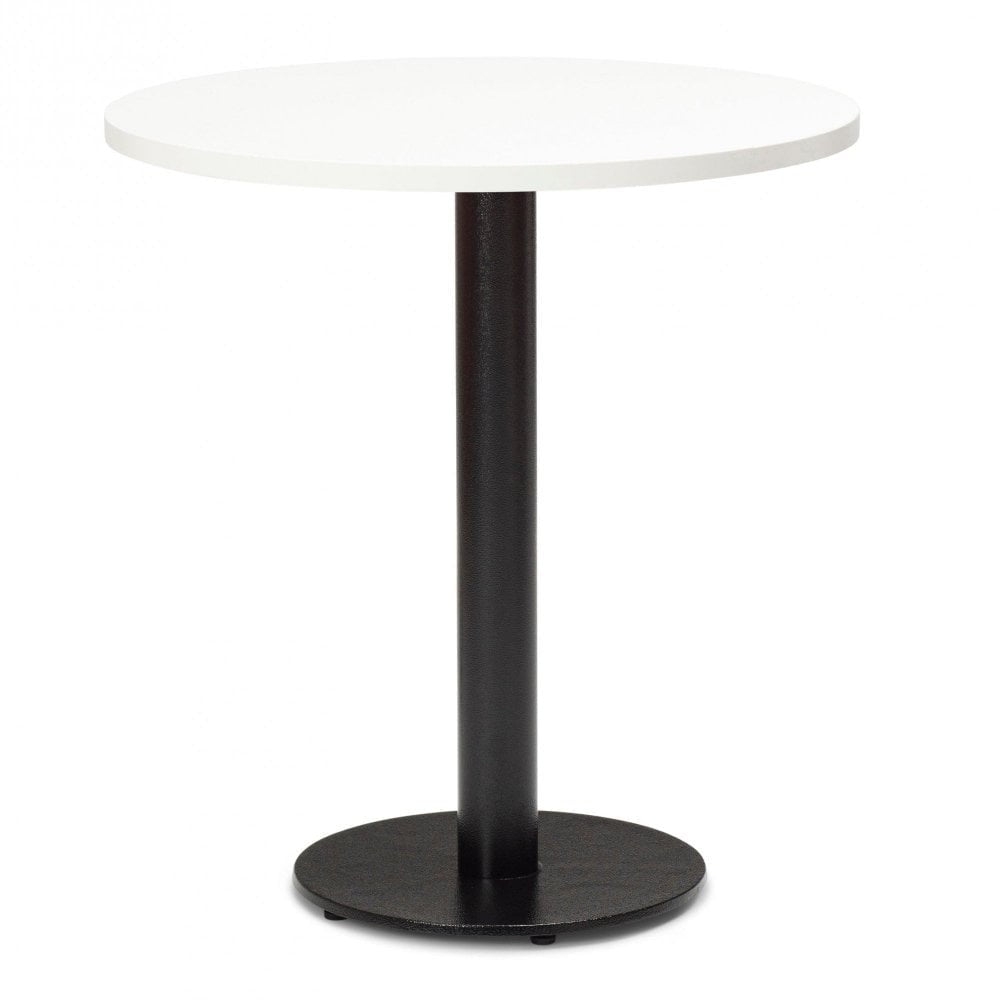 Bertone Metal Base Pedestal Round Table with Wood Top 600mm