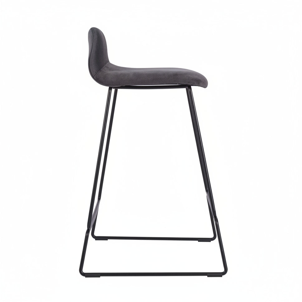 Copenhagen Upholstered Mid Height Metal Bar Stool