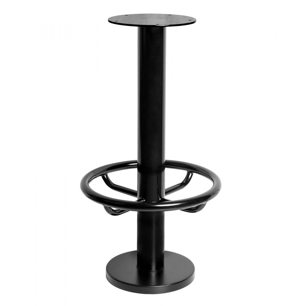 Denzel Black Cast Iron Floor Fixed Footrail Stool