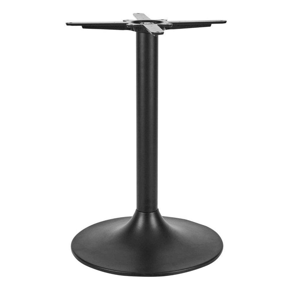 Trumpet Black Small Round Stainless Steel Table Base