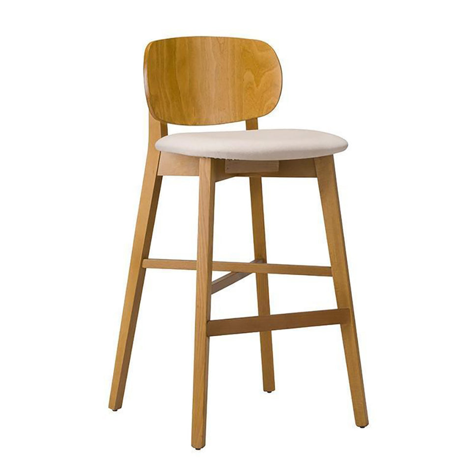 Rana Wooden Upholstered Bar Stool