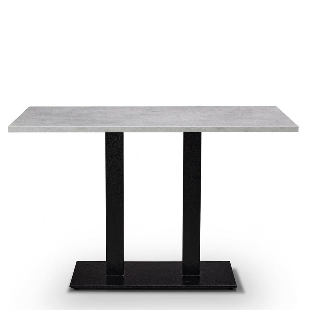 Bertone Metal Base Pedestal Rectangle Table with Wood Top 1200x700mm