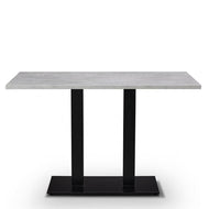 Bertone Metal Base Pedestal Rectangle Table with Wood Top 1200x700mm