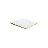 White Carrara Marble - Gold Edge Restaurant Laminate Table Top - 25mm