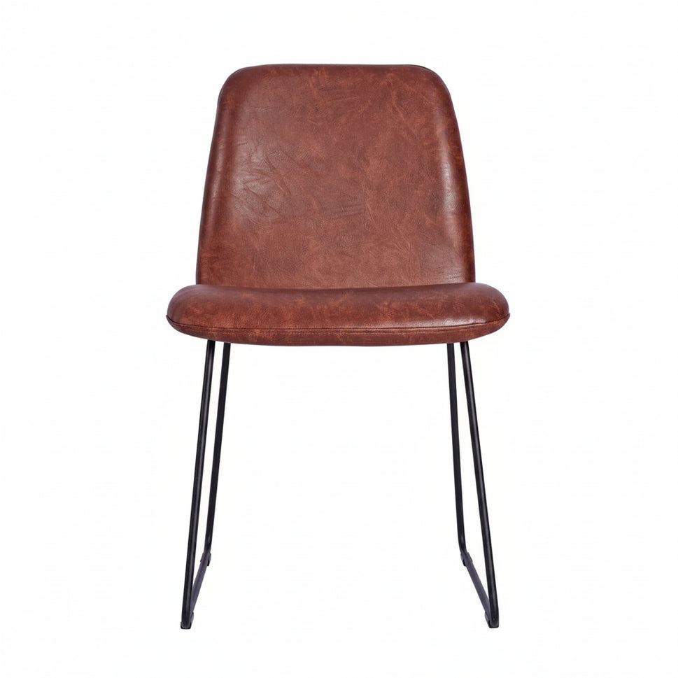 Copenhagen Upholstered Metal Side Chair - Black Skid Frame