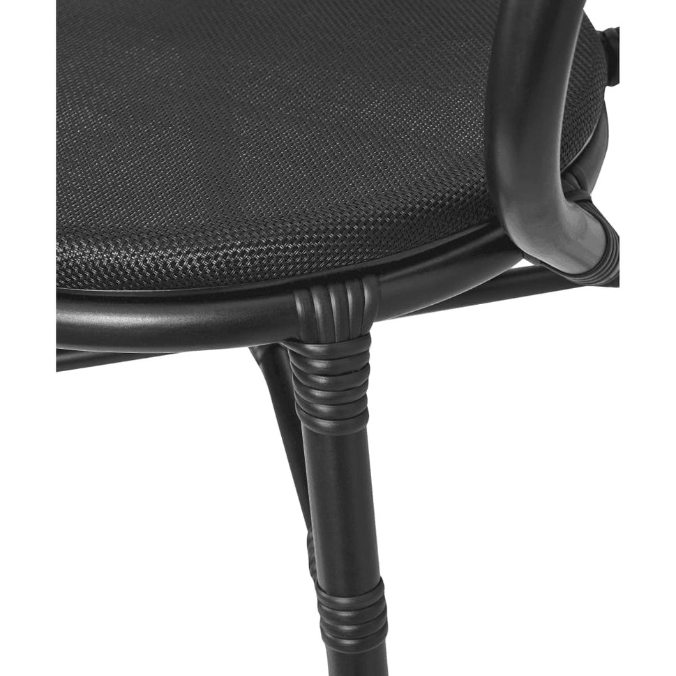 Lyon Black Outdoor Stacking Rattan Armchair