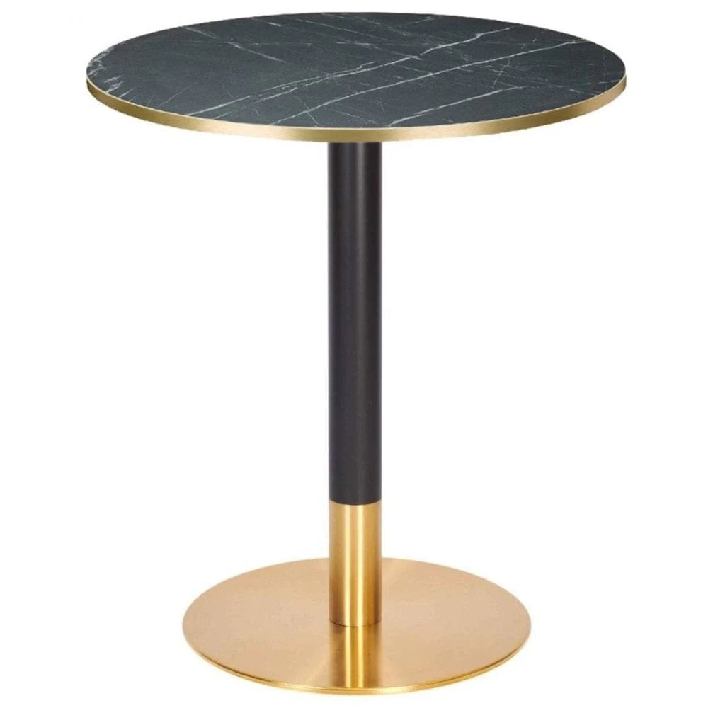 Black Marble Laminate Gold Edge Restaurant Table Top - 25mm