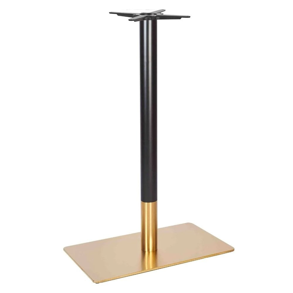 Zeus Brass Black Table Base - Rectangle Single Pedestal
