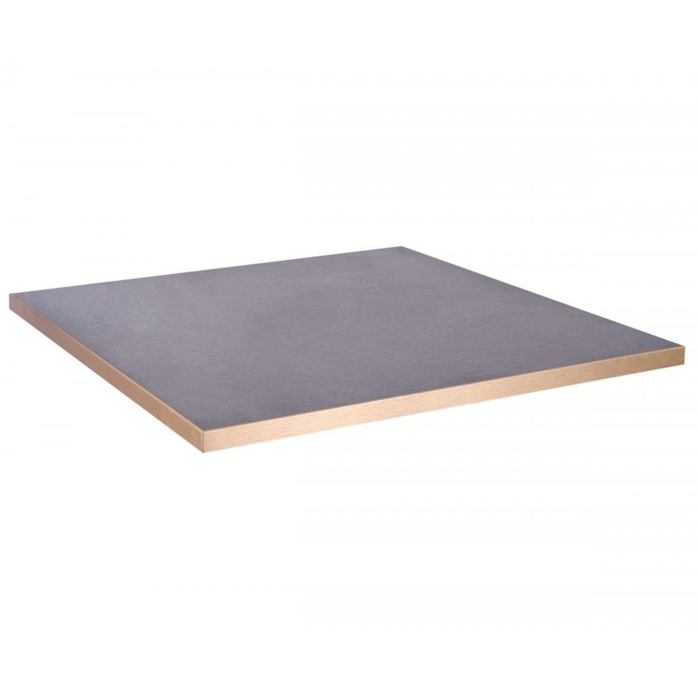 Cupria Slate Vintage Brass Edge Laminate Restaurant Table Top - 25mm