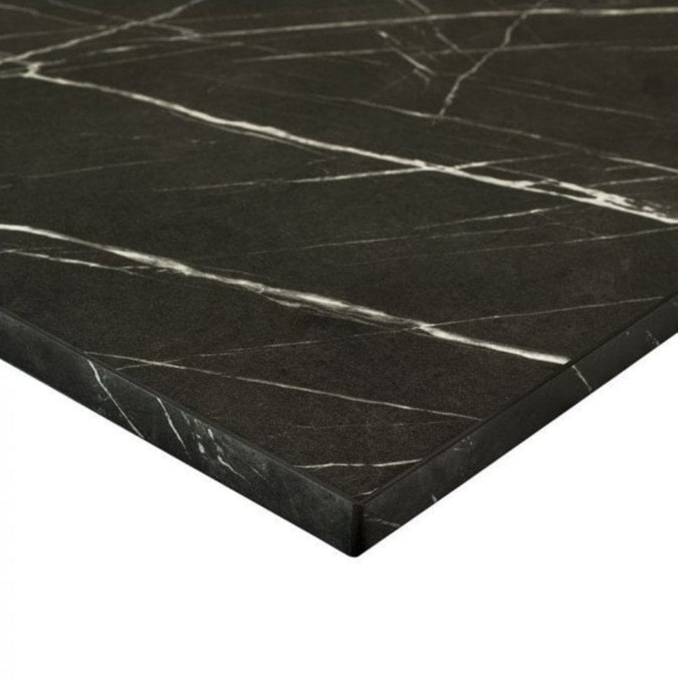 Black Pietra Grigia Marble Restaurant Laminate Table Top - 25mm
