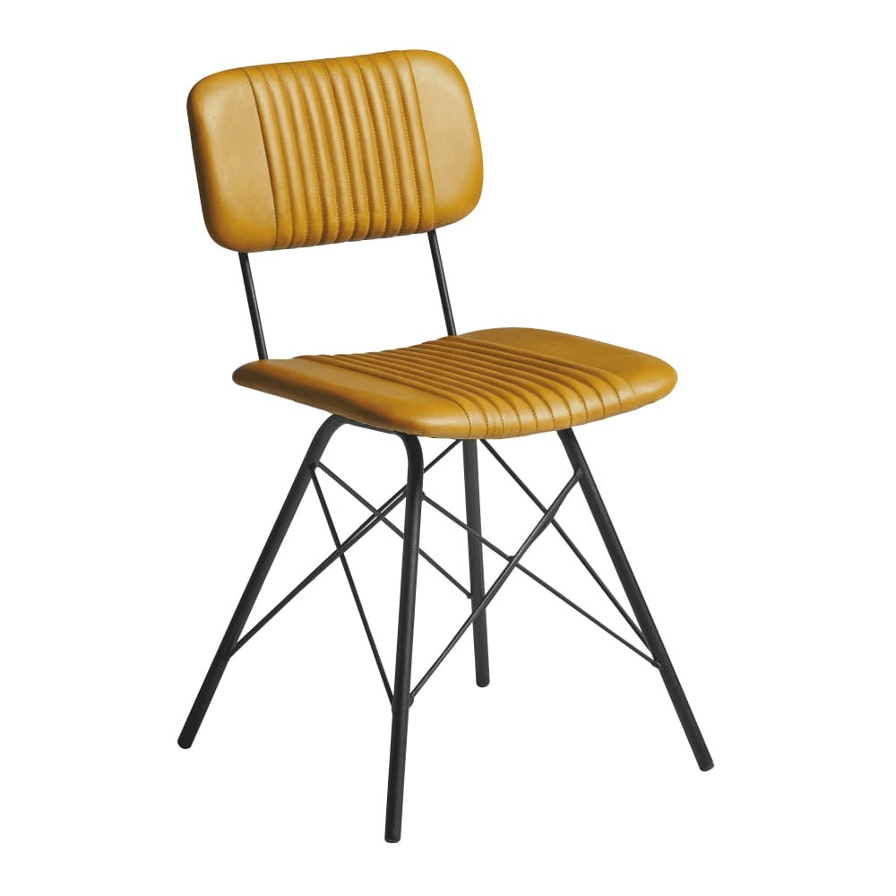 Duke Industrial Leather Side Chair