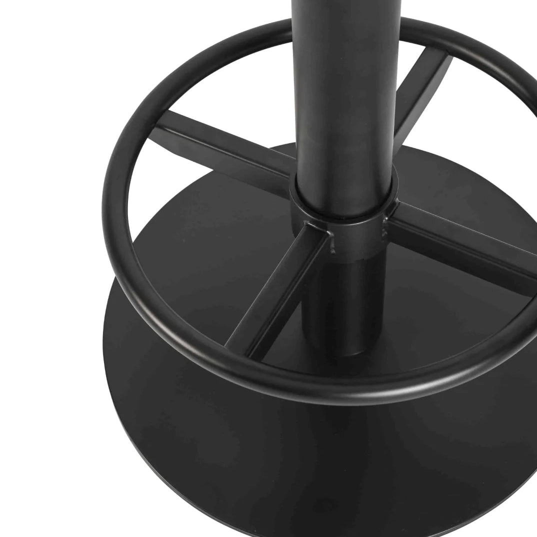 Keele Black Swivel Stool Base with Footrail