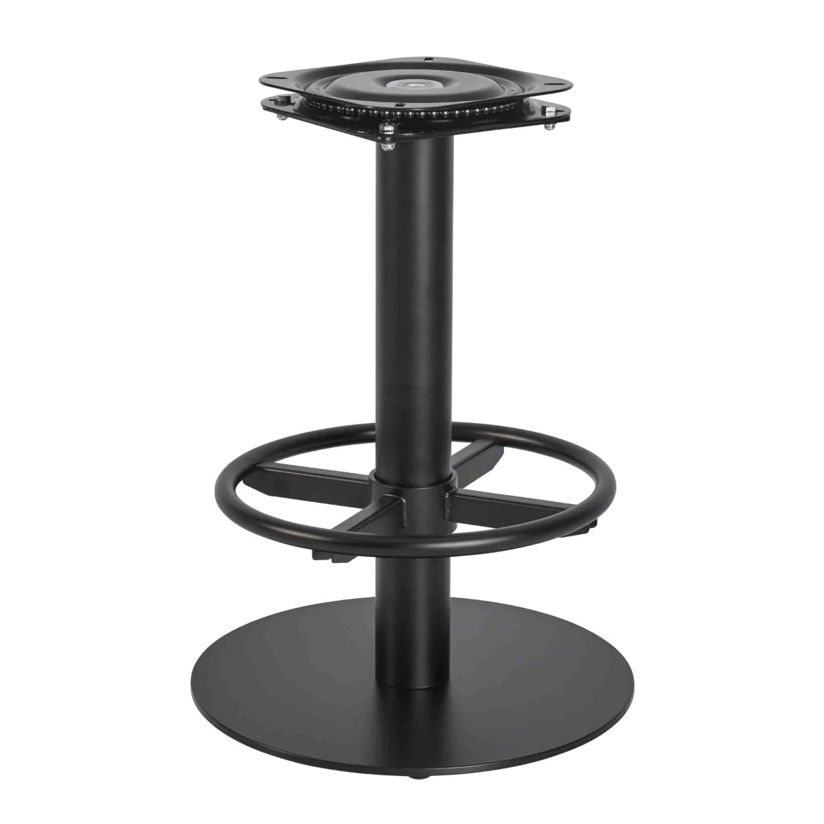 Keele Black Swivel Stool Base with Footrail
