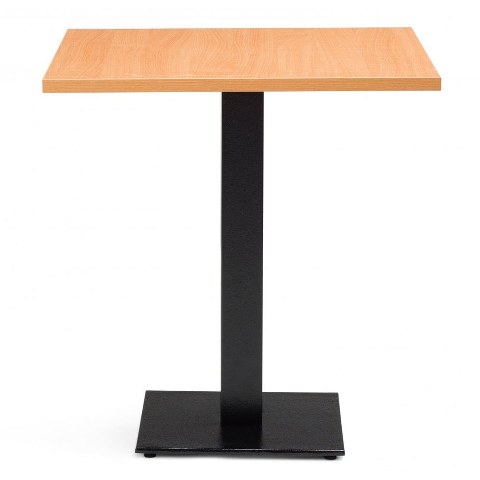 Bertone Metal Base Pedestal Square Table with Wood Top 600x600mm