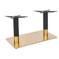 Zeus Brass Black Table Base - Rectangle Twin Pedestal