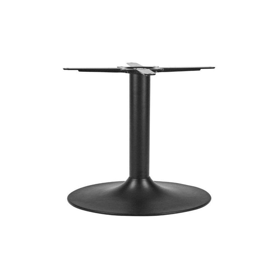 Trumpet Black Medium Round Stainless Steel Table Base