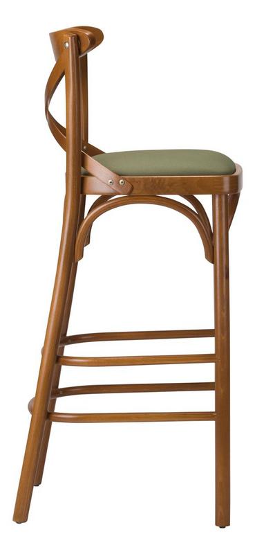 Classic Bentwood Upholstered Bar Stool
